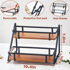 Coffee Syrup Rack Organizer,6 Bottles Syrups Holder Stand for Coffees Bar,2-Tier Syrup Storage Shelves for Coffee Station,Kitchen Spice Rack Wine Rack for Wine Dressing