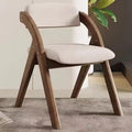 Chair, Wooden Folding Chairs with Cushion, Non-Assembly Design, Linen Fabric Padded Seat for Party Picnic Dining(Walnut Beige)