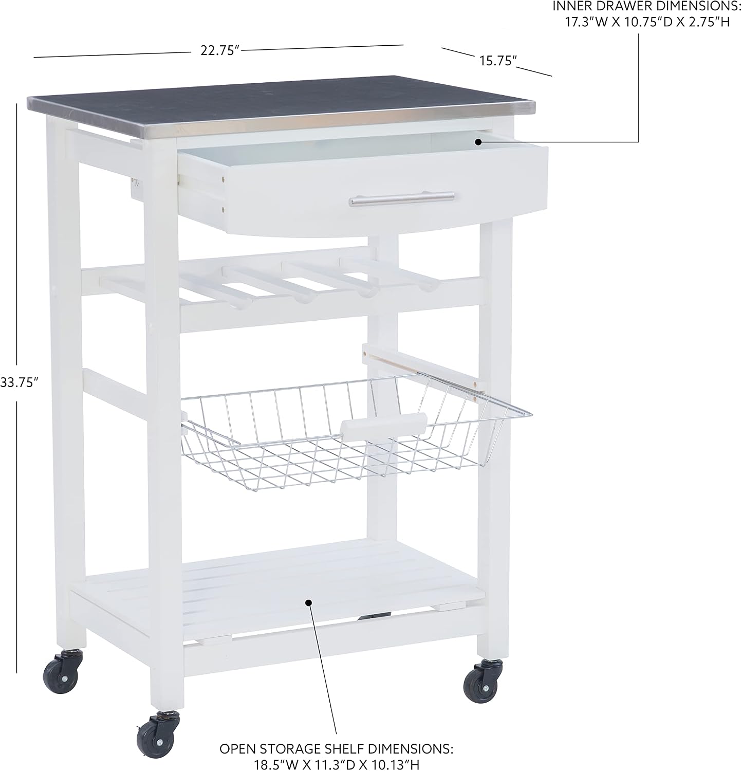Linon Home Décor Kitchen Cart White