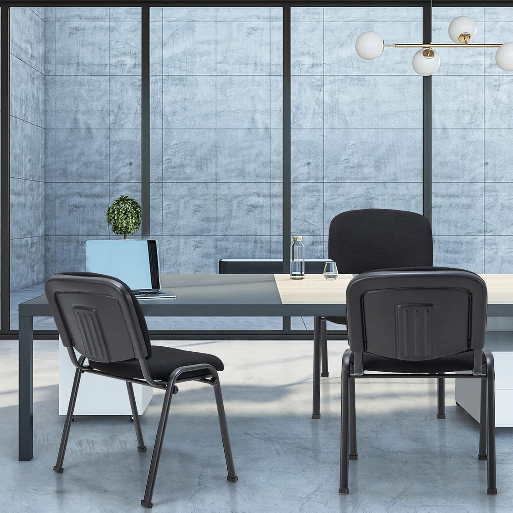 Giantex 12-Pack Conference Chair Set - Stackable Guest Chair with Metal Frame, Padded Cushion, Stacking Reception Chair, Lobby Chairs Set of 12, Stackable Chairs, Office Waiting Room Chair, Black