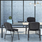 Giantex 12-Pack Conference Chair Set - Stackable Guest Chair with Metal Frame, Padded Cushion, Stacking Reception Chair, Lobby Chairs Set of 12, Stackable Chairs, Office Waiting Room Chair, Black