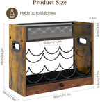 3-Tier Countertop Wine Rack, Coffee Syrup Rack Organizer With Drawer for Coffee Bar, Tabletop Liquor Bottle Display Shelf for Home Kitchens, Restaurants and Bar Counters, Holds up to 18 Bottles