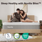 Novilla Bliss Queen Size Mattress, 12 Inch Gel Memory Foam Mattress Queen in a Box for Cool Night Sleep & Pressure Relief, Support Foam for Spine Alignment & Motion Isolation, Medium Plush Feel