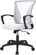 PayLessHere Office Computer Gaming Chair Ergonomic Mesh Desk Chair Adjustable Video Game Chairs with 360 Degrees Swivel Wheels Armrest Lumbar Support for Home Office,White