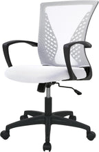 PayLessHere Office Computer Gaming Chair Ergonomic Mesh Desk Chair Adjustable Video Game Chairs with 360 Degrees Swivel Wheels Armrest Lumbar Support for Home Office,White