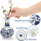 Yesland Small Blue and White Porcelain Vases Set of 3, 5 Inch Tall Mini Vintage Vase Chinoiserie Vases, Classic Decorative Bud Vases for Farmhouse Table Centerpiece, Flower Decor