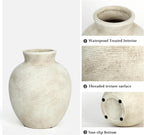 7.4 Inch Vintage Large Ceramic Flower Vase | for Living Room, Dining Room, Bathroom Indoor & Outdoor Home Decor
