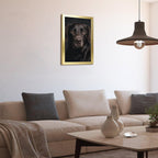 TecLikcL Personalized Modern Prints for Home Decorations, Canvas Black Lab Dog Art Pictures for Hanging Wall, Decor Frame Painting Golden for Living Room, Bedroom, Bathroom 08x12inch(20x30cm)