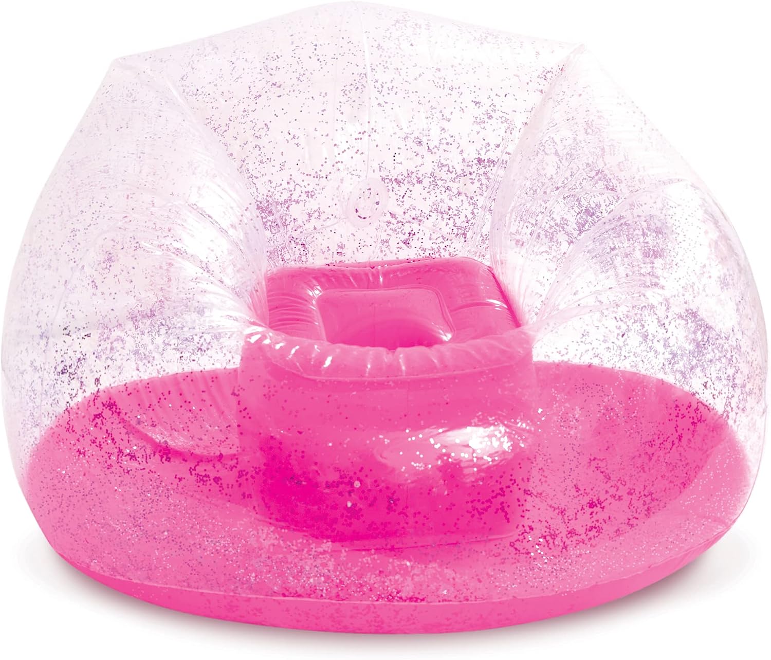 3C4G Pink Glitter Confetti Chairs - Inflatable Lounge Chair for Kids - Comfortable & Portable Blow Up Chair Perfect for Outdoors, Bedrooms, Game Room, Dorms & More! by Make It Real