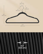 SONGMICS Velvet Hangers 100 Pack, Non-Slip Clothes Hangers with Silver-Colored Swivel Hooks, Slim Space-Saving for Closet, Heavy-Duty, Black UCRF026BZ02S