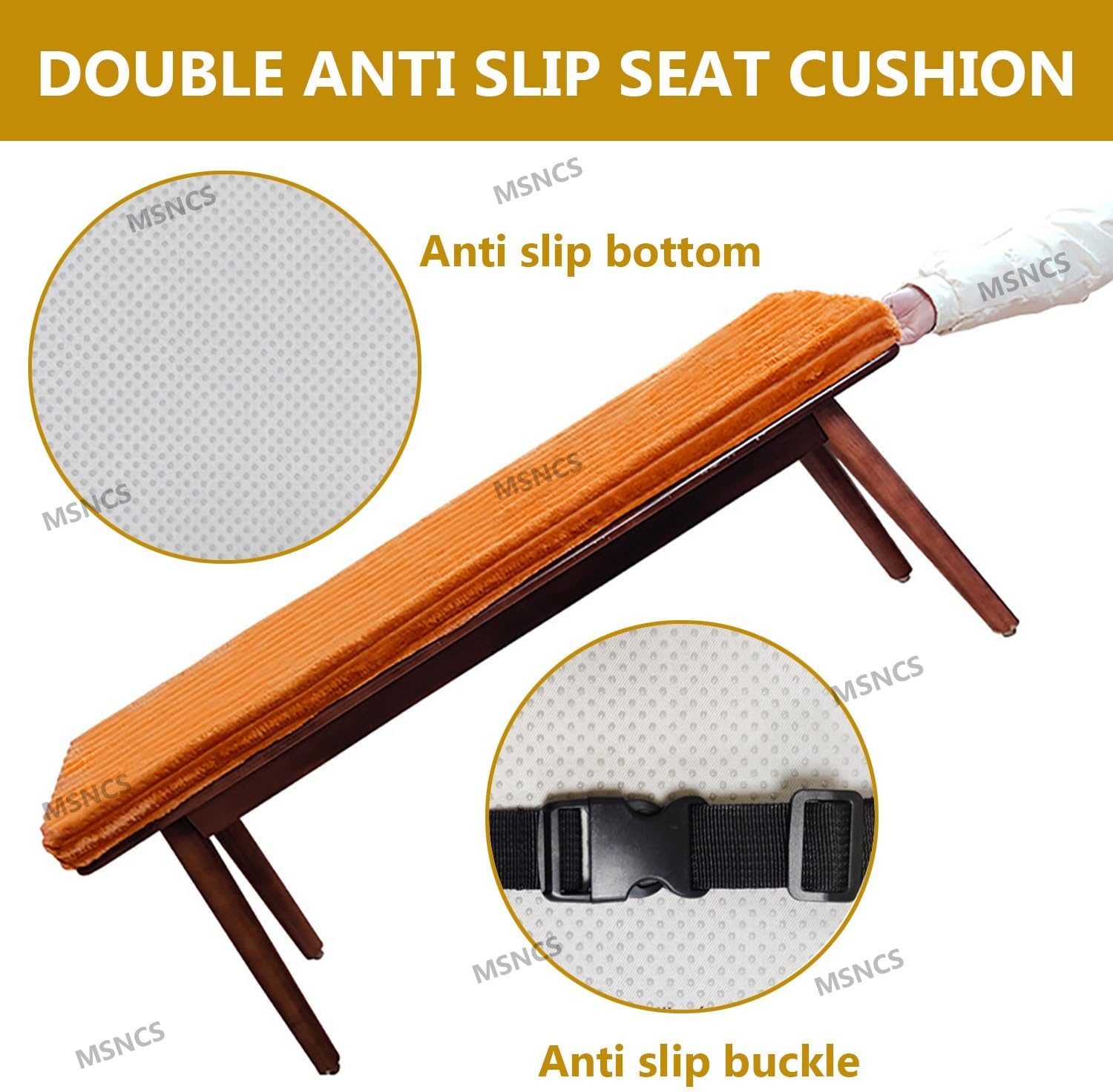 Bench Cushions Indoor/Outdoor Furniture, Corduroy Bench Seat Pad Replacement Cushions 1/2/3 Seater Chair Pads,Washable Removable, for Garden,Patio, Dining Room Benches(Beige Gray,180x40x5cm)
