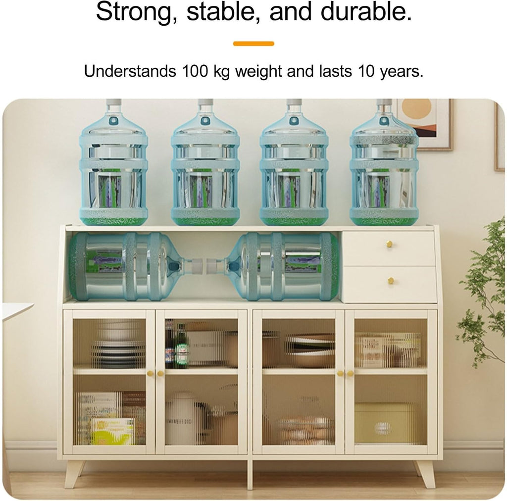 Kitchen Pantry Cabinet with Doors and Drawers, Farmhouse Wood Kitchen Pantry, Versatile Cupboard for Dining Room, for Dining Room, Living Room(Brown,35cm/13.8in)