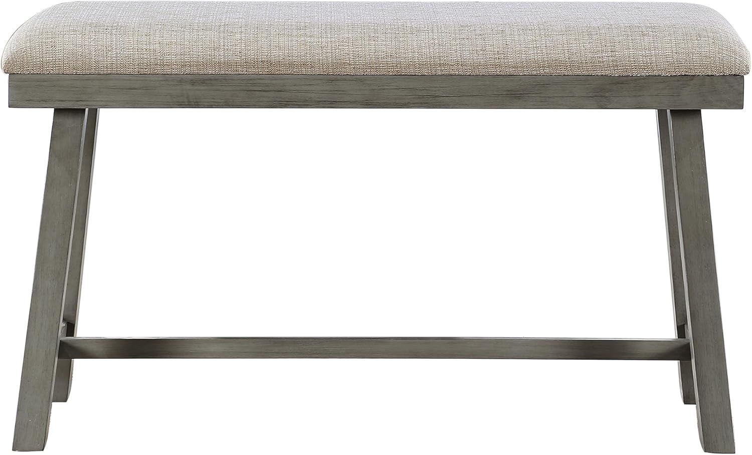 Lexicon Counter Height Bench for Dining Room Table, 41.5" Wood Bench with Grey Padded Seat for Home and Kitchen, Indoor Wooden Bench for Dining Room, Kitchen Bench, Dining Bench, Easy Assembly, Grey
