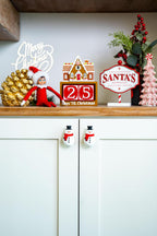 Knobēz: Decorative Knob Covers - Snowman - 8pk - Stretch Over Hardware Decorations, Holiday-Winter-Christmas, Kitchen-Bathroom-Dressers-Home