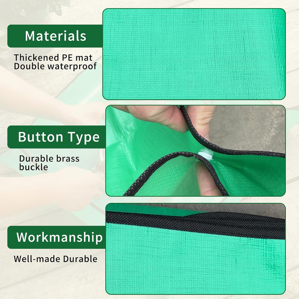 Green Large Foldable Waterproof Potting Mat for Indoor Plants & Succulents - Ideal Transplanting & Repotting Tray, for Plant Lovers and Gardeners (65cm*65cm) (Green)