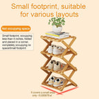 Vertical Shoe Rack Small Narrow Shoe Racks 4-Tier Folding Shoe Storage Rack No Installation Shoes Organizer Shelf Standing Storage Shoe Rack for Entryway Hallway Corridor Room Corner Storage