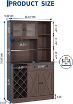 72" Tall Kitchen Pantry Cabinet with Power Outlet & Wine Rack - Farmhouse Sliding Barn Door Coffee Bar Cabinet with Storage Drawers & Adjustable Shelves, Sideboard Buffet for Dining Room, Home Bar