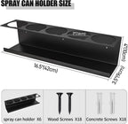Riciakik 6 Pack Spray Bottle Holder Wall-Mounted, Aerosol Spray Can Holder Storage Rack, Heavy-Duty Paint Bottle Organizer with 30 Holes, Steel Black Spray Rack for Garage, Shop, Home or Tool Trailer