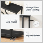 HOOBRO 29.5" Console Table, 5-Tier Narrow Entryway Table, Behind Couch Table with Storage Shelves, Sofa Table for Hallway, Living Rooms, Entryway, Black BB69XG01