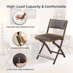 Folding Chairs with Cushion 2 Pack, High-Resilience Foam, Black | 450LBS Capacity, 2-Inch Thick Cushion, 4.7" Folded, Foldable Dining Chairs for Kitchen Dining Room Wedding Office Party
