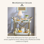 MACKENZIE-CHILDS Enamel Canister, Kitchen Storage Container with Lid, Small, 38-Ounce Capacity, Light-Blue-and-White Sky Check