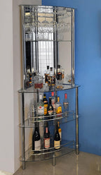 Mango Steam Contemporary Modern Home Entertainment Liquor Bar Catalina Table (Tower Bar, Clear)