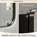 Keonjinn Black Medicine Cabinet 16 x 24 Inch, Bathroom Medicine Cabinet with Mirror, Heavy & Solid Stainless Steel Framed, Adjustable Shelves, Recessed or Wall Mount, Bathroom Mirror with Storage