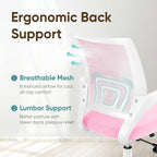 ETONEX Office Chair with Ergonomic Mid Back Cushion Lumbar Support Adjustable Swivel Rolling Computer Gaming Desk Chair Comfy Mesh Seat Wheels Home Executive Use (Pink)