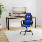 Gaming Chair PC Computer Chair Office Chair for Adult Teen Kids, Ergonomic PU Leather Gamer Chair with Lumbar Support High Back Adjustable Rolling Swivel Desk Chair, Blue
