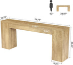 Tribesigns 78.7-Inch Extra Long Console Table for Entryway, Narrow Sofa Table Behind Couch for Living Room, Farmhouse Entrance Entry Table for Foyer with Wooden Double Base, Natural Oak