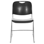 OEF Furnishings OEF8510/4 Ultra-Compact Plastic Sled Base Stack Chair (Simple Black, 4-Pack)
