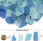 Sea Glass for Crafts - 34oz Frosted Seaglass Pieces - Vase Filler and Aquarium Ornament, DIY Craft Supplies for Art, Beach Weddings, and Home Decor (Blue, Aqua Green, White)