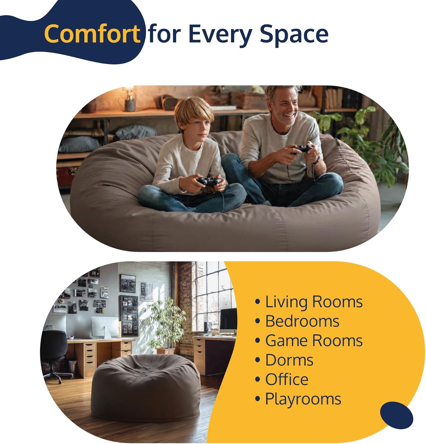 ULTIMATE SACK | 3 Ft Bean Bag Chair | Sports Suede | Foam Filled - Removable Washable Cover