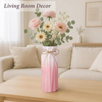 Gradient Pink Ceramic Bow Vase, Flower Vases Minimalism Style for Modern Home Decor, Decorative Vase for Living Room, Coffee Table, Office, Bookshelf and Farmhouse Table (Pink)