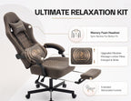 Office Desk Computer Gaming Chair for Adults, Ergonomic High Back Gamer Chair with Massage and Pocket Spring Cushion, Swivel Comfy Video Game Chairs with Footrest and Lumbar Support (Pro Grey)