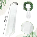 Wreath Sash for Front Door White Seersucker Wreath Satin Sash Burlap Garland Ribbon Accessories for Wreath Yard Doorway Indoor Outdoor Bow Bridal Shower Home Decor,5.1 x 54.3