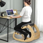 Ergonomic Kneeling Chair,Adjustable Height Rocking Knee Chair Posture Chair Thickened Wood Student Studying Upright Posture Chair,258lbs Capacity Rocking Knee Chair for Home Office Gift 1 Set