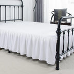 Bed Skirt Queen Size Ruffled Bed Skirt with Split Corners, 14 Inch Drop Dust Ruffle Bed Skirt with Platform, White
