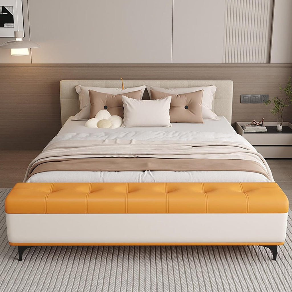 Modern Bedroom Bench with Storage Space, Hallway Seat Chest with Shoe Rack, Ultra-Narrow Gap — Slim Entryway, Living Room, and Shoe-Changing(B,80 * 35 * 45cm/31.5 * 13.8 * 17.7in)