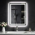 24"x 32" LED Bathroom Mirror with Light, Front and Backlit Controlled, Anti-Fog, 3 Colors Led Mirror, Dimmable, LED Wall Vanity Mirror with Lights, Memory Function, Tempered Glass,ETL Listed