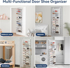 Whitmor 36 Pair Over The Door Shoe Organizer, 12 Tier Hanging Shoe Organizer, Heavy Duty Metal & Mesh Shoe Holder, Hanging Shoe Rack for Closet Organizer & Storage, 74"H x 21.7"W x 7.5"D, White