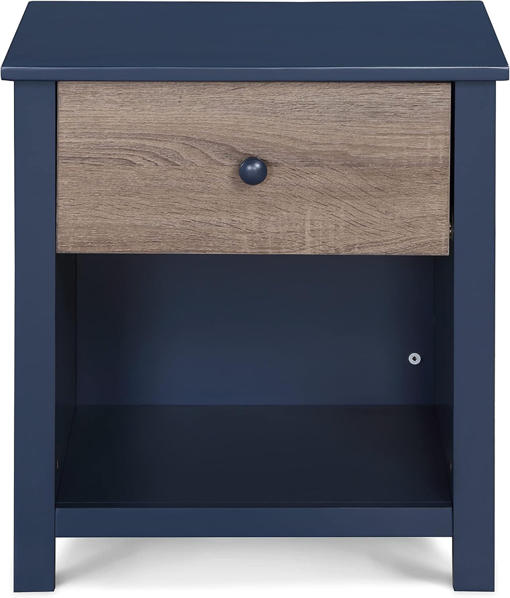 Nightstand Midnight Blue,Vintage Walnut