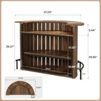 Tribesigns Bar Table with Storage, 4-Tier Arc-Shaped Mini Bar Table with Footrest for Home, Living Room, Rustic Brown (Table Only)