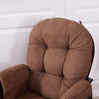Rocking Chair with Ottoman, Brown, Traditional Style, Wooden, Adjustable Backrest, Recliner, Nursery & Living Room