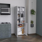 Riner 67" Tall Slim Pantry Organizer with 8 Shelves, 2 Doors & Modern Style - White