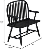 Carolina Living Windsor 44" Entryway Bench for Foyer, Entryway or Hallway, Antique Black