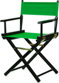 Casual Home Director's Chair ,Black Frame/Green Canvas,18" - Classic Height