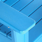 WestinTrends Malibu 2-Piece Kids Outdoor HDPE Adirondack Chair with Square Side Table Set, Pacific Blue
