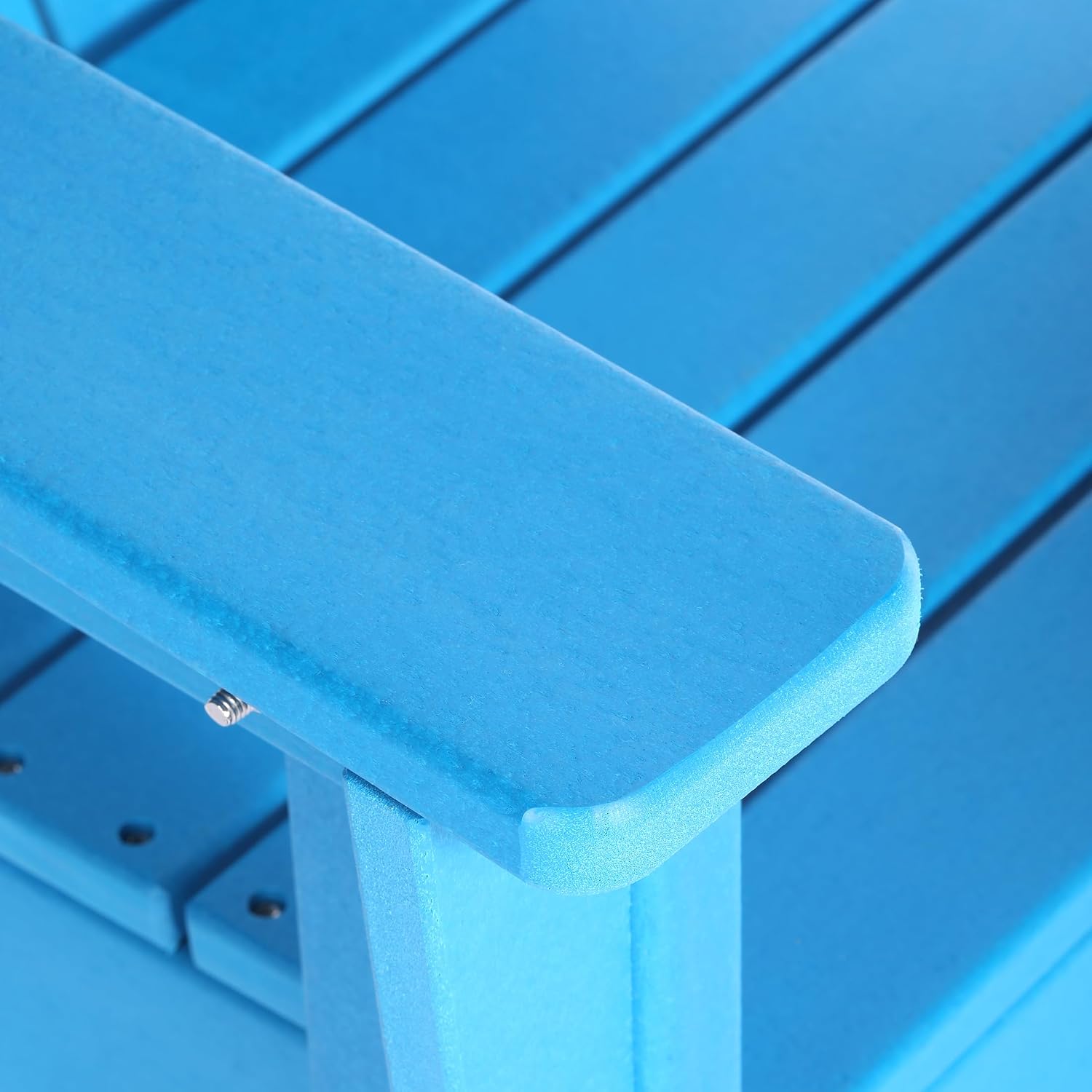 WestinTrends Malibu 2-Piece Kids Outdoor HDPE Adirondack Chair with Square Side Table Set, Pacific Blue