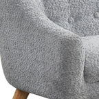 Lilola Home Amelia 28-inch Kids Gray Chenille Accent Sofa with Tufted Back, Natural Wood Legs, Foam-Filled Seat with Pocket Coil Springs – Child-Sized Upholstered Sofa for Playroom, Bedroom,Read Nook